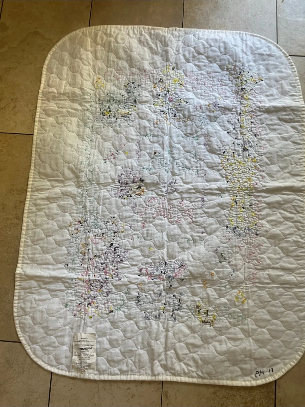 Handmade Cross Stitch Quilt Approx. 34” x 43”